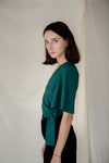 Side Tie Top in Green